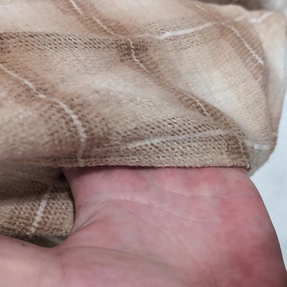 Time and Tru Beige White Flannel Button Front Shacket Size XXL - Picture 4 of 6